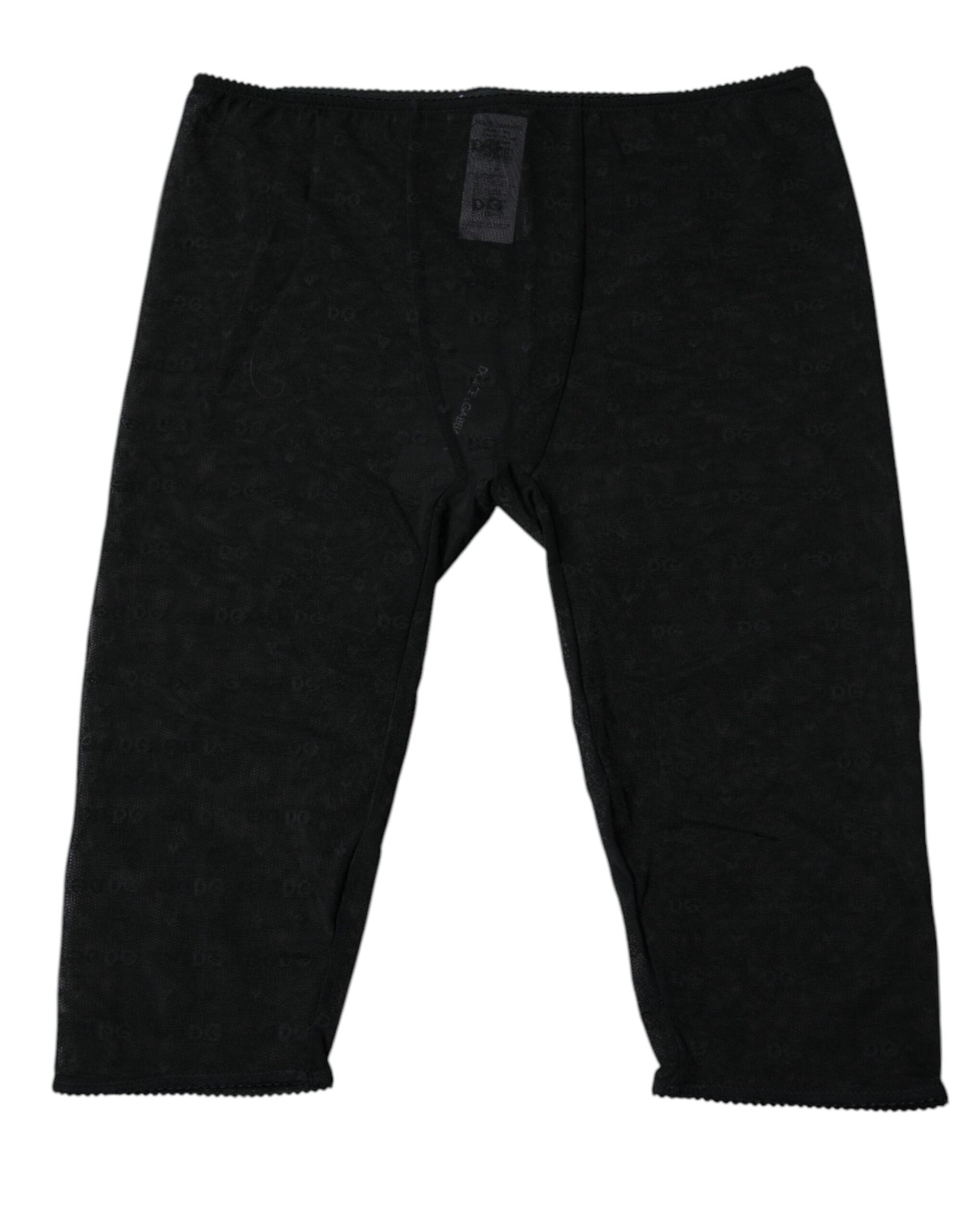 Dolce &amp; Gabbana Black Logo Lace Lingerie Cropped Tight Underwear