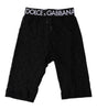 Dolce &amp; Gabbana Black Logo Monogram Cropped Tights Underwear