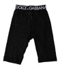 Dolce &amp; Gabbana Black Logo Monogram Cropped Tights Underwear