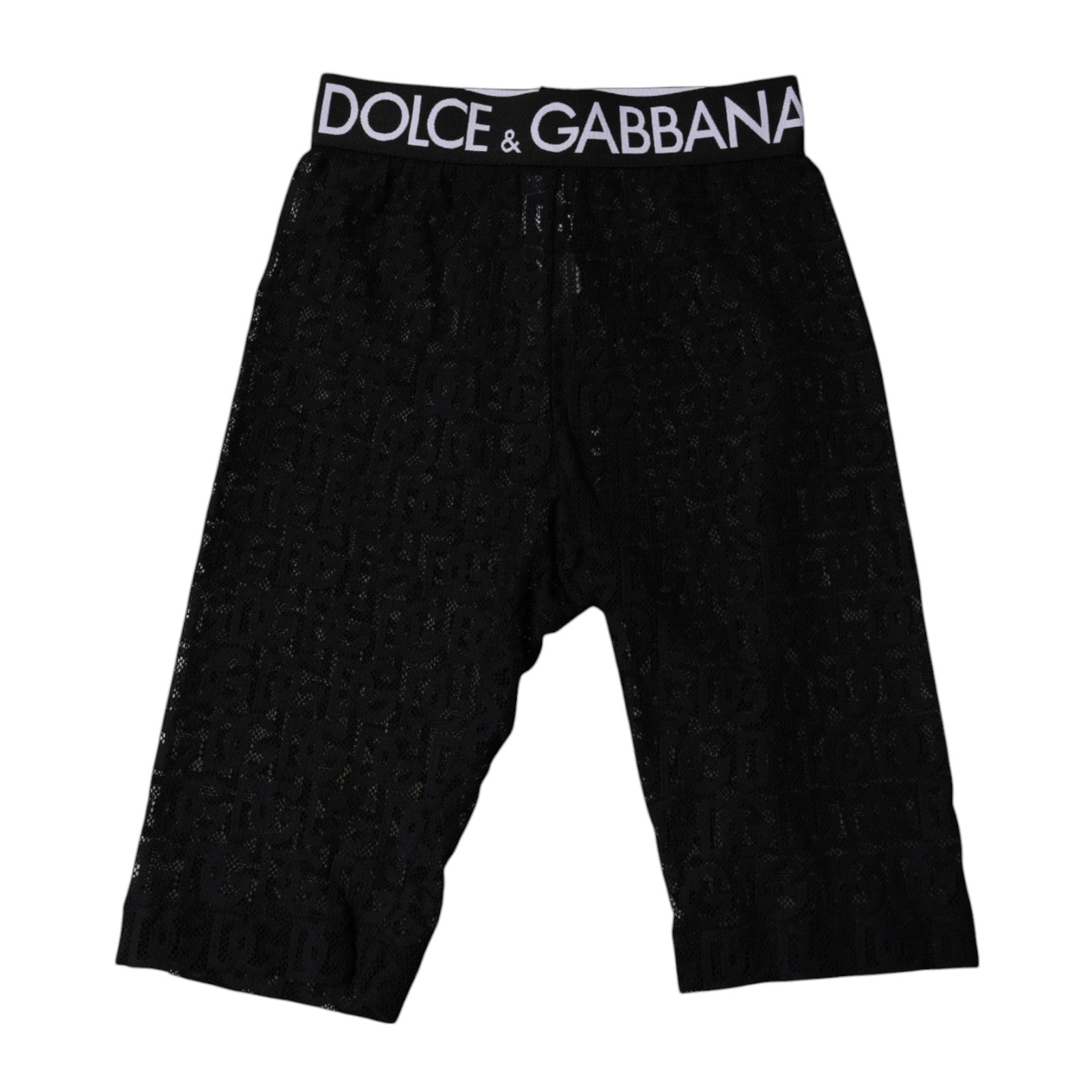 Dolce &amp; Gabbana Black Logo Monogram Cropped Tights Underwear