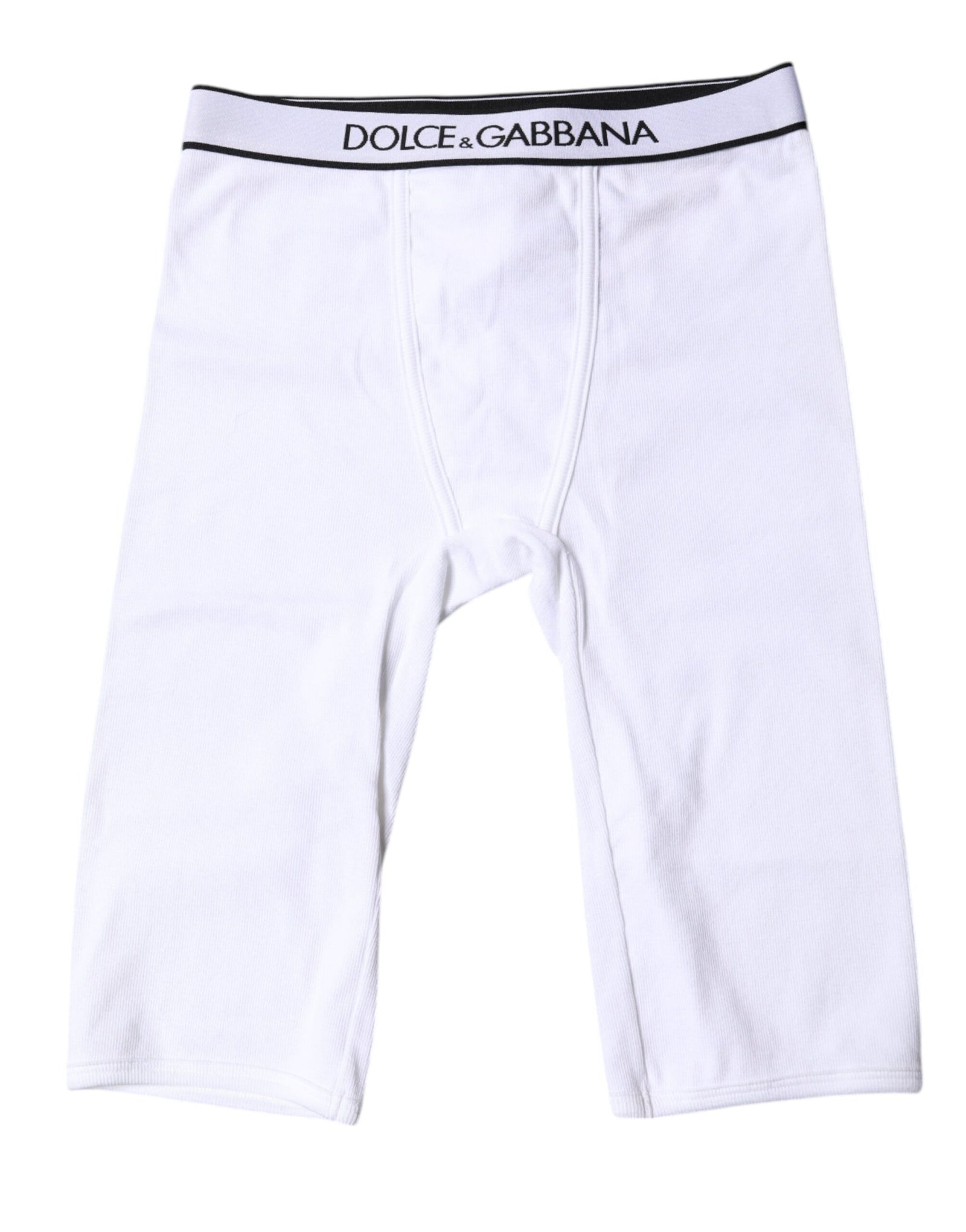 Dolce &amp; Gabbana White Logo Cotton Cropped Tights Underwear