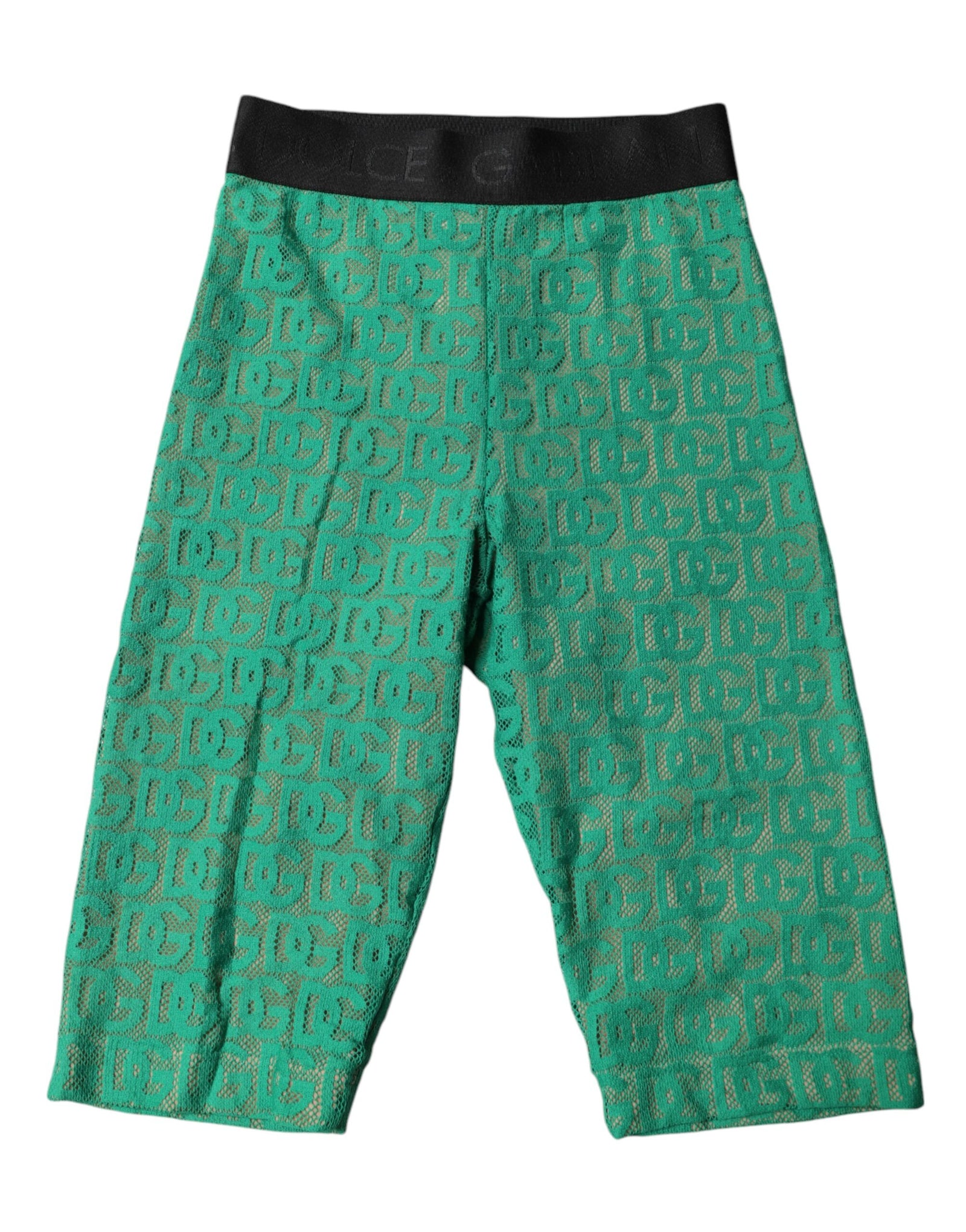 Dolce &amp; Gabbana Green Logo Monogram Cropped Tights Underwear