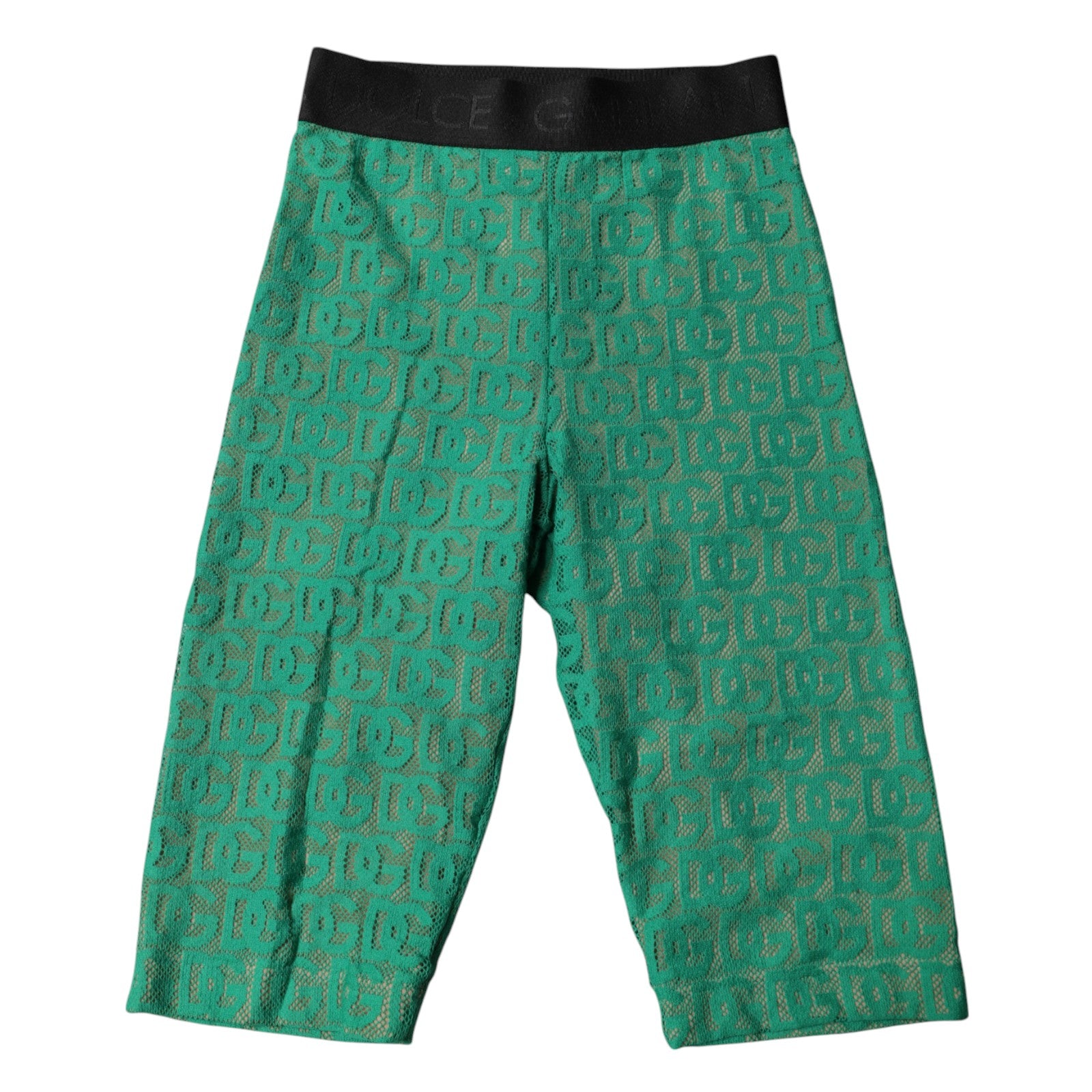 Dolce &amp; Gabbana Green Logo Monogram Cropped Tights Underwear