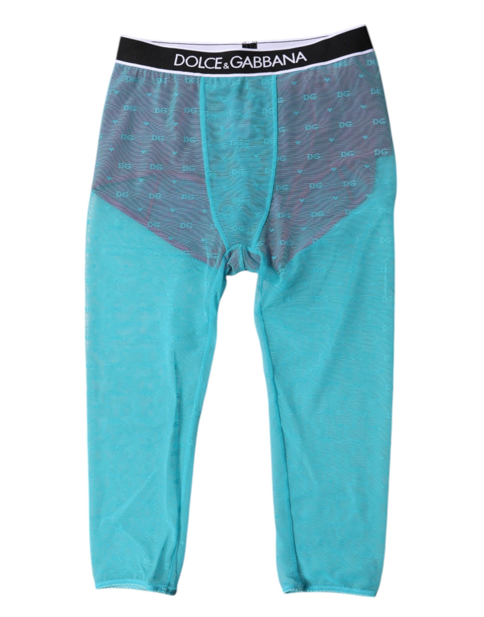 Dolce &amp; Gabbana Blue Fuchsia Logo Lingerie Cropped Underwear