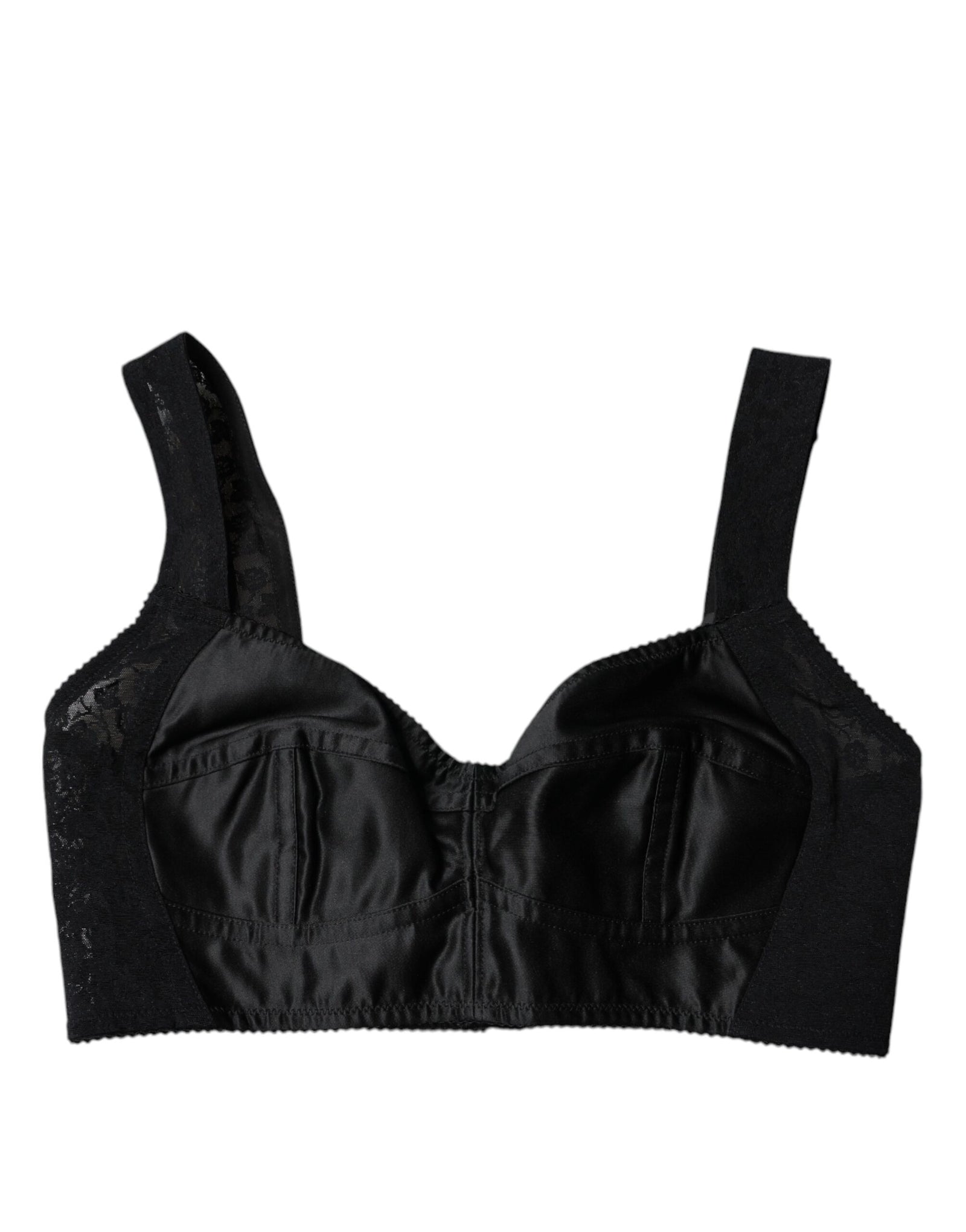 Dolce &amp; Gabbana Black Nylon Balconcino Brassiere Underwear