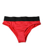 Dolce &amp; Gabbana Red Nylon Stretch Mid Waist Panty Underwear