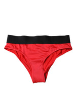 Dolce &amp; Gabbana Red Nylon Stretch Mid Waist Panty Underwear