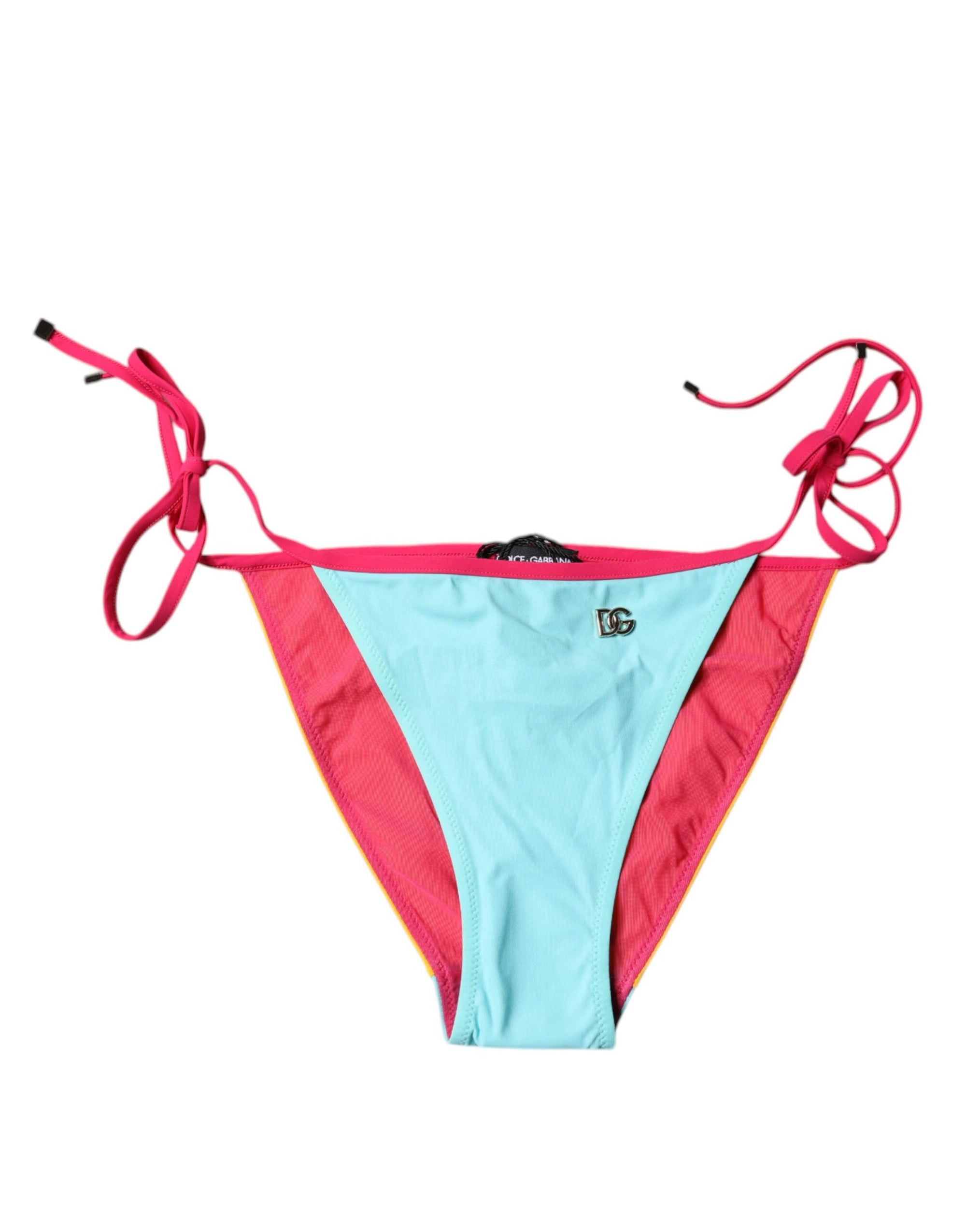 Bas de bikini à logo multicolore Dolce &amp; Gabbana