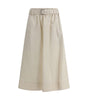 Brunello Cucinelli Cream Wide Long Skirt