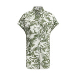 Brunello Cucinelli Chemise longue à imprimé feuilles