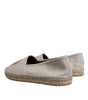 Dolce & Gabbana Beige Canvas Embroidered Slip On Espadrilles Shoes