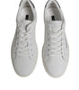 Dolce & Gabbana White Suede Leather Low Top Sneakers Shoes