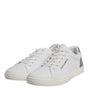 Dolce & Gabbana White Suede Leather Low Top Sneakers Shoes