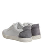 Dolce & Gabbana White Suede Leather Low Top Sneakers Shoes