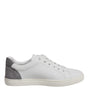 Dolce & Gabbana White Suede Leather Low Top Sneakers Shoes