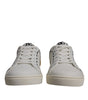 Dolce & Gabbana White Suede Leather Low Top Sneakers Shoes