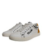 Dolce & Gabbana White Suede Leather Low Top Sneakers Shoes