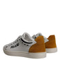 Dolce & Gabbana White Suede Leather Low Top Sneakers Shoes