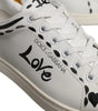 Dolce & Gabbana White Suede Leather Low Top Sneakers Shoes