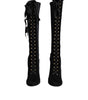 Dolce & Gabbana Black Lace Up Heels High Boots Shoes