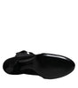 Dolce & Gabbana Black Lace Up Heels High Boots Shoes
