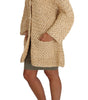 Dolce & Gabbana Beige Cardigan Crochet Knitted Raffia Sweater