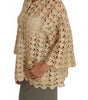 Dolce & Gabbana Beige Cardigan Crochet Knitted Raffia Sweater