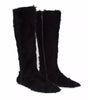 Dolce & Gabbana Black Xiangao Lamb Fur Leather Boots Shoes