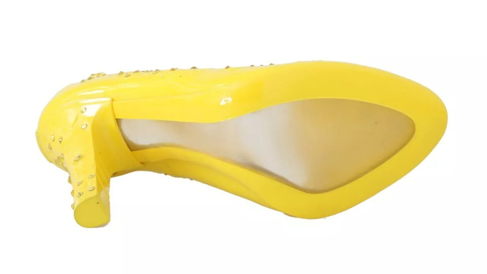 Chaussures à talons en cristal jaune Dolce & Gabbana CINDERELLA