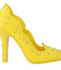 Chaussures à talons en cristal jaune Dolce & Gabbana CINDERELLA