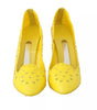 Chaussures à talons en cristal jaune Dolce & Gabbana CINDERELLA