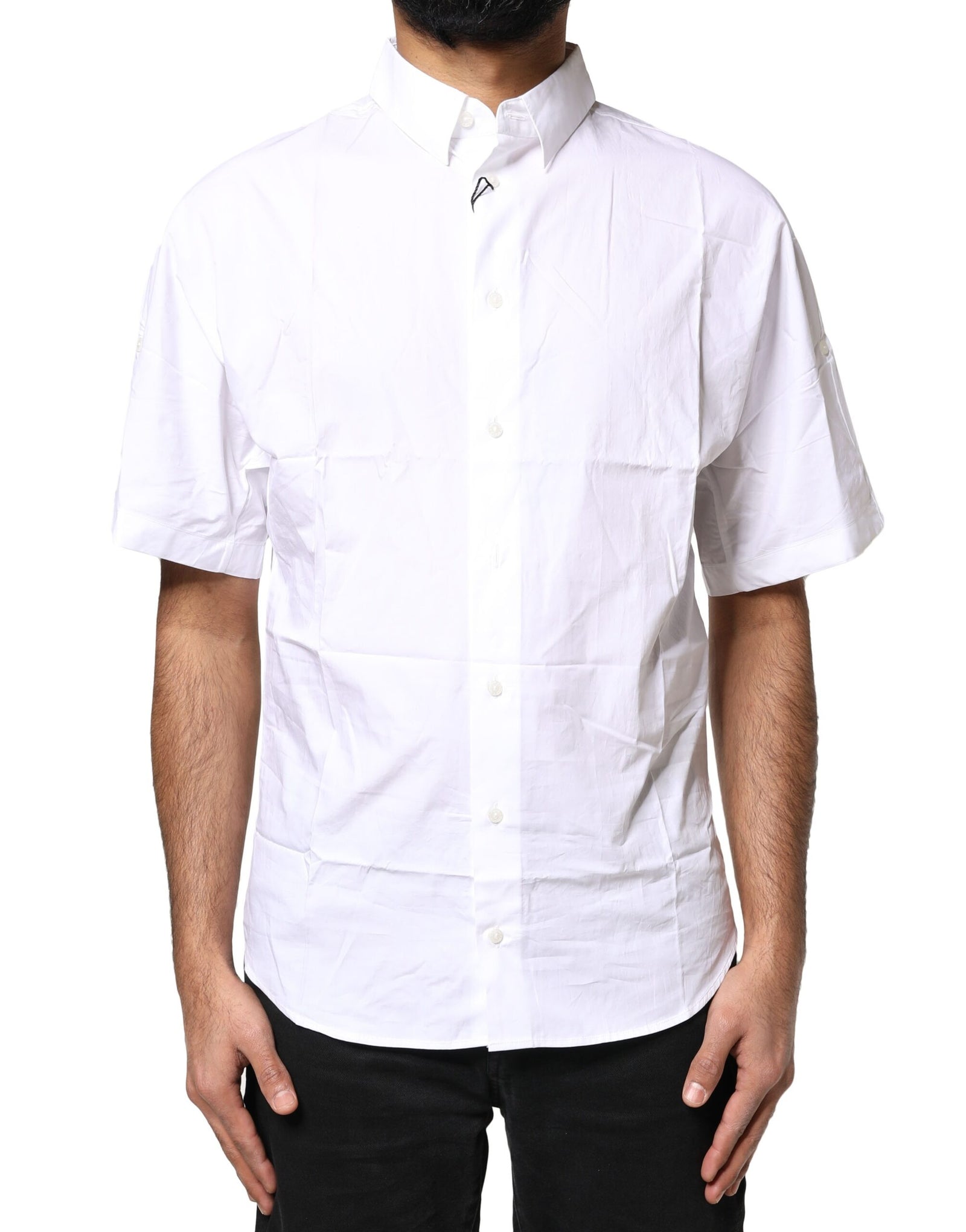 Polo décontracté à boutons en coton blanc Dolce &amp; Gabbana pour homme