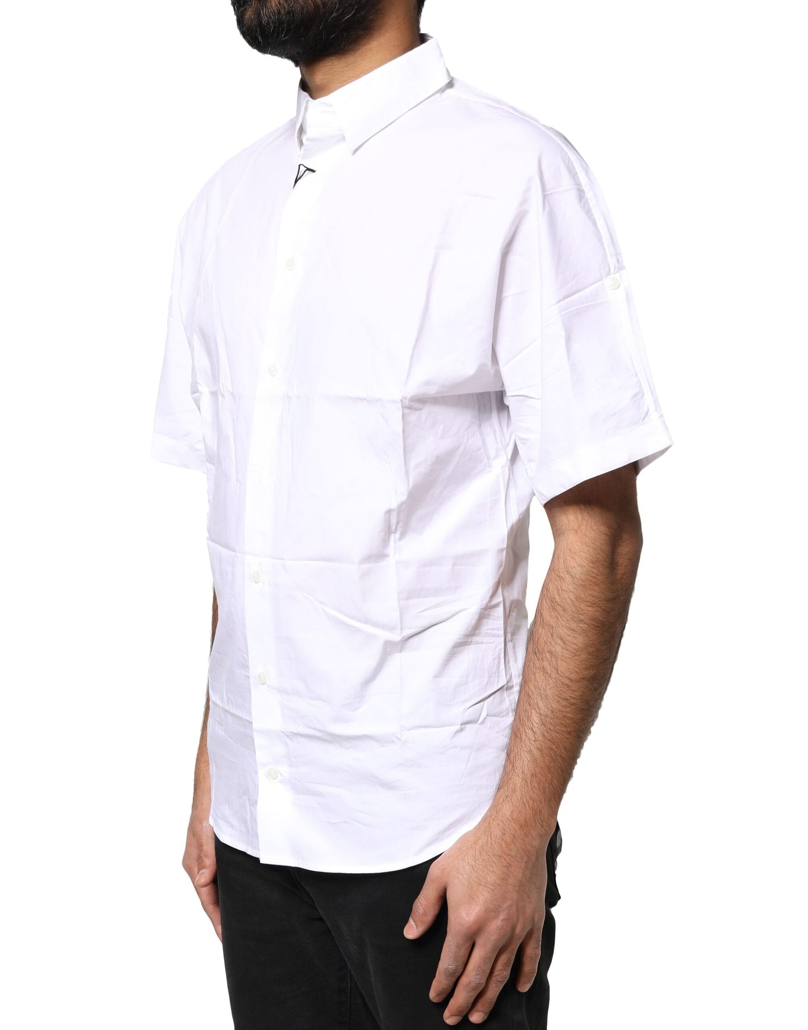Polo décontracté à boutons en coton blanc Dolce &amp; Gabbana pour homme