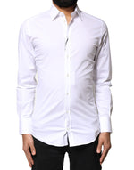 Chemise à manches longues en coton Dolce &amp; Gabbana White GOLD