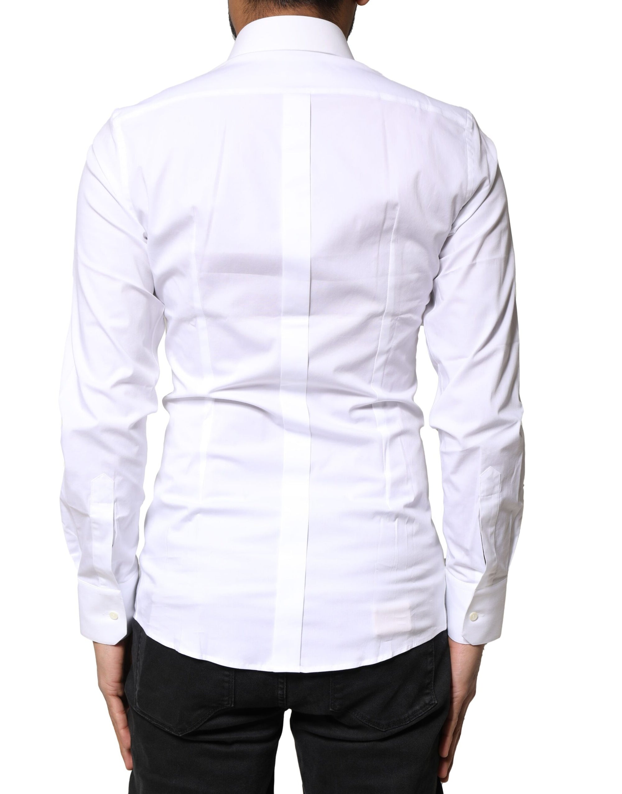 Chemise à manches longues en coton Dolce &amp; Gabbana White GOLD