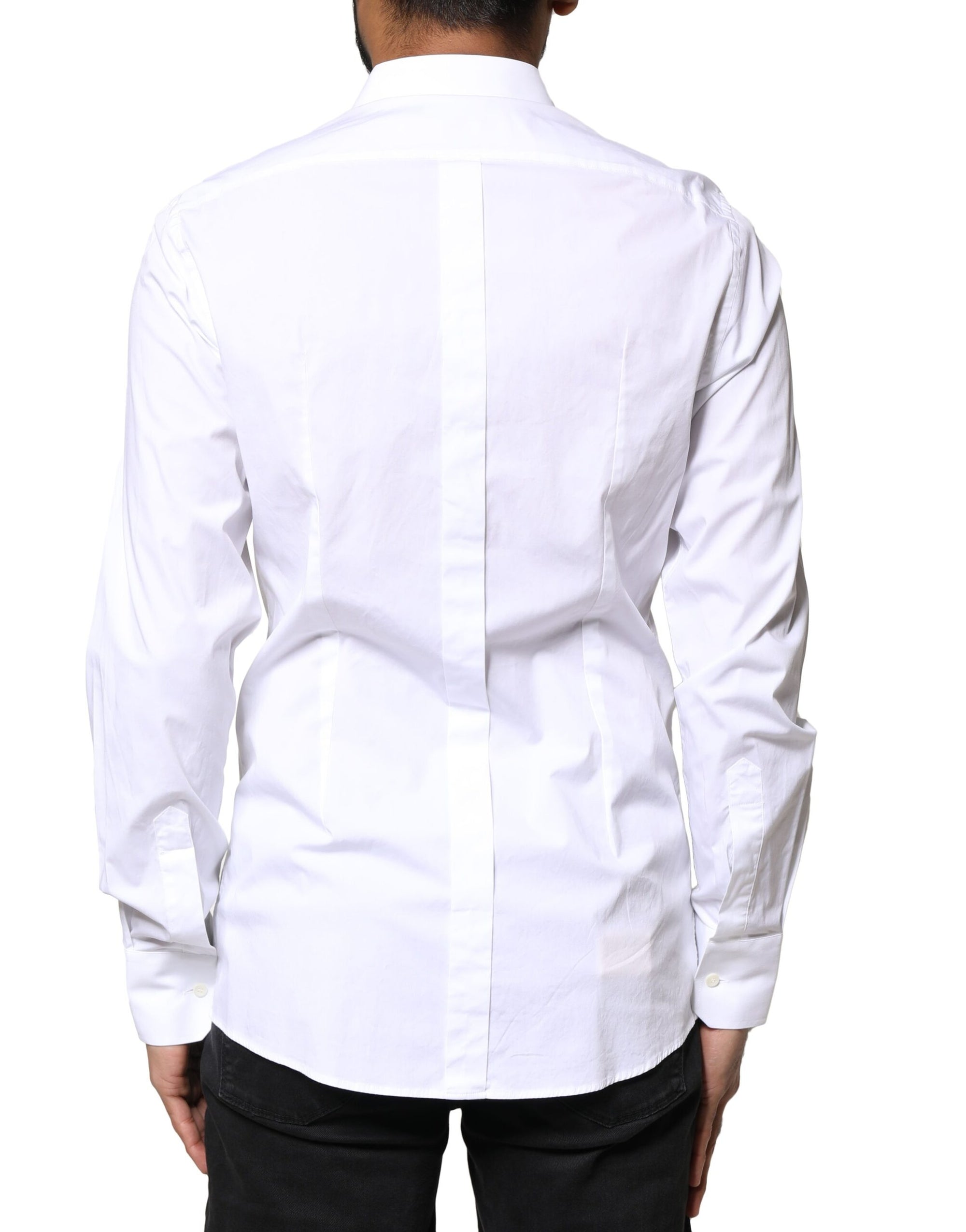 Chemise à manches longues en coton Dolce &amp; Gabbana White GOLD