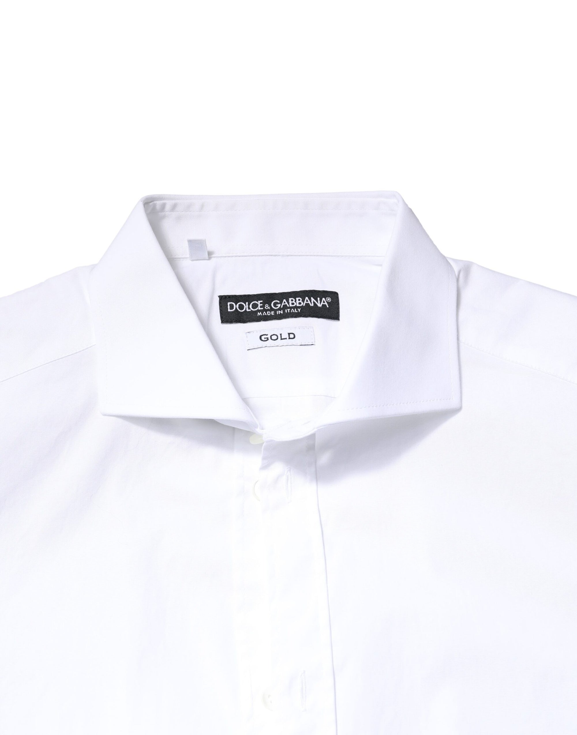 Chemise à manches longues en coton Dolce &amp; Gabbana White GOLD