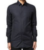 Chemise à manches longues en coton bleu foncé Dolce &amp; Gabbana