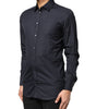 Chemise à manches longues en coton bleu foncé Dolce &amp; Gabbana