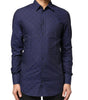 Chemise habillée à carreaux bleus Dolce & Gabbana en tartan doré