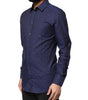 Chemise habillée à carreaux bleus Dolce & Gabbana en tartan doré