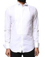 Chemise habillée en popeline de coton blanche Dolce & Gabbana pour homme