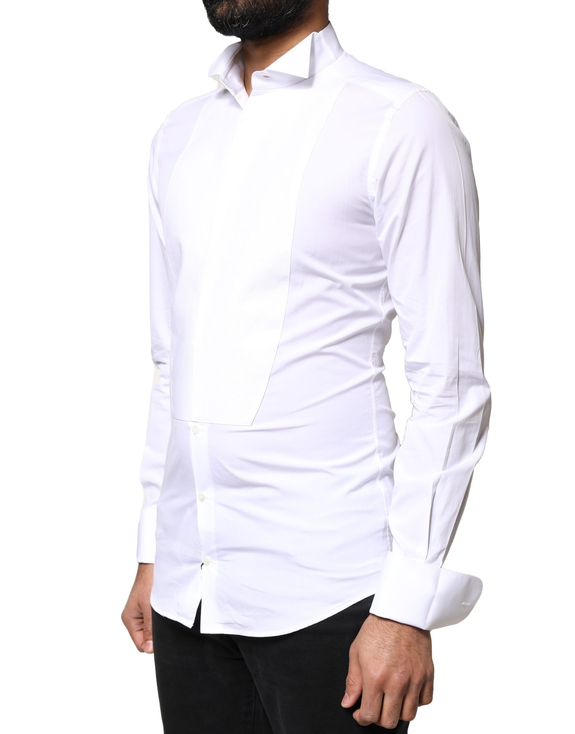 Chemise habillée en popeline de coton blanche Dolce & Gabbana pour homme