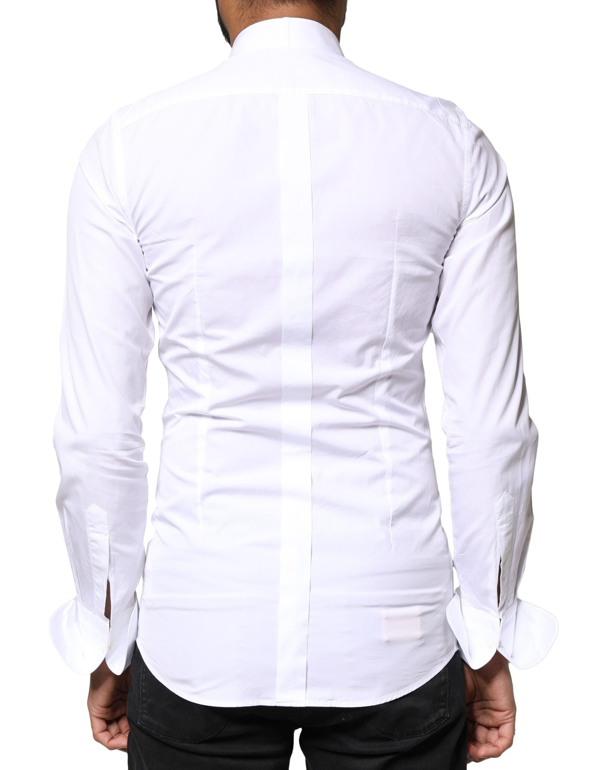 Chemise habillée en popeline de coton blanche Dolce & Gabbana pour homme