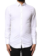 Chemise à manches longues en coton Dolce &amp; Gabbana White GOLD