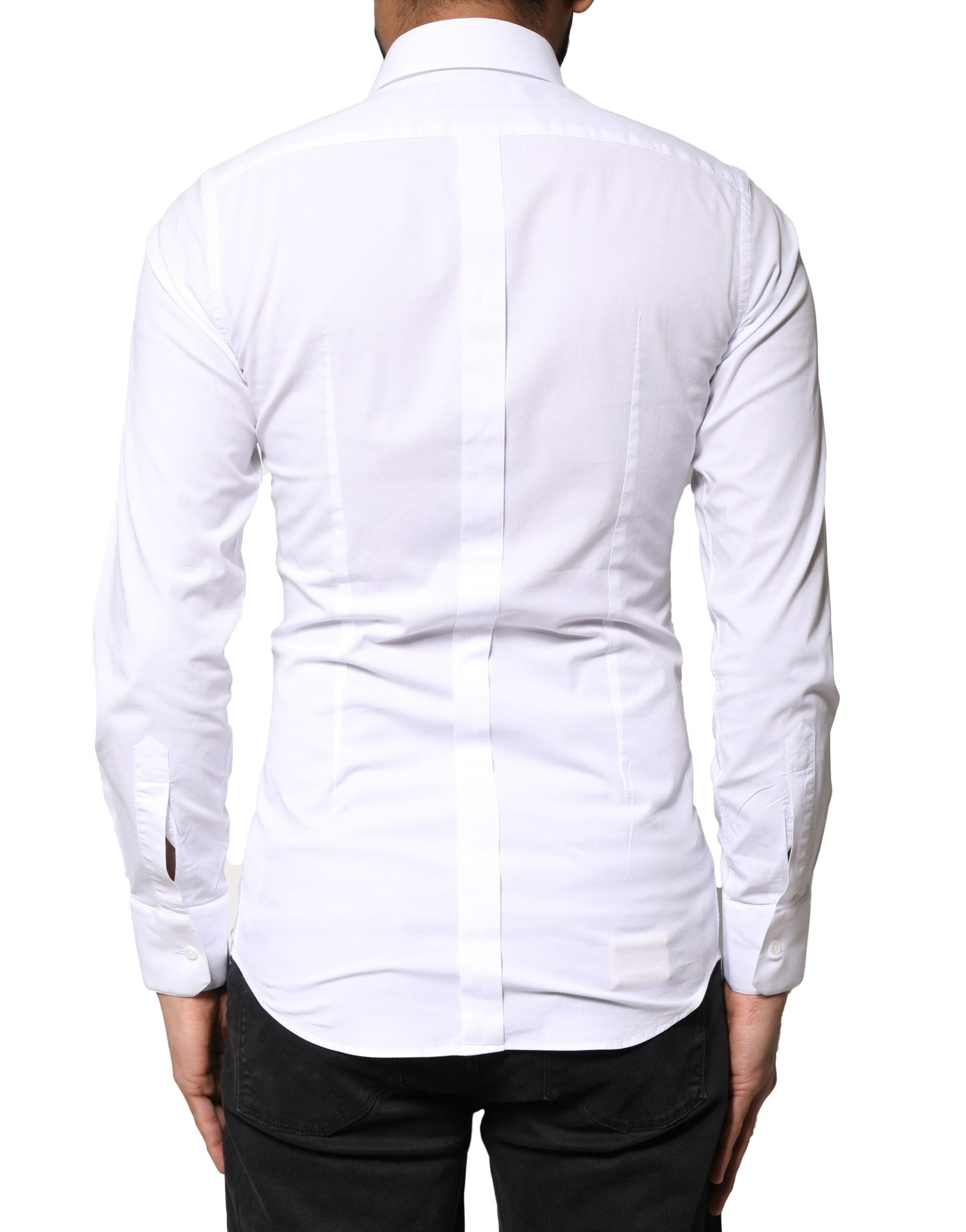 Chemise à manches longues en coton Dolce &amp; Gabbana White GOLD