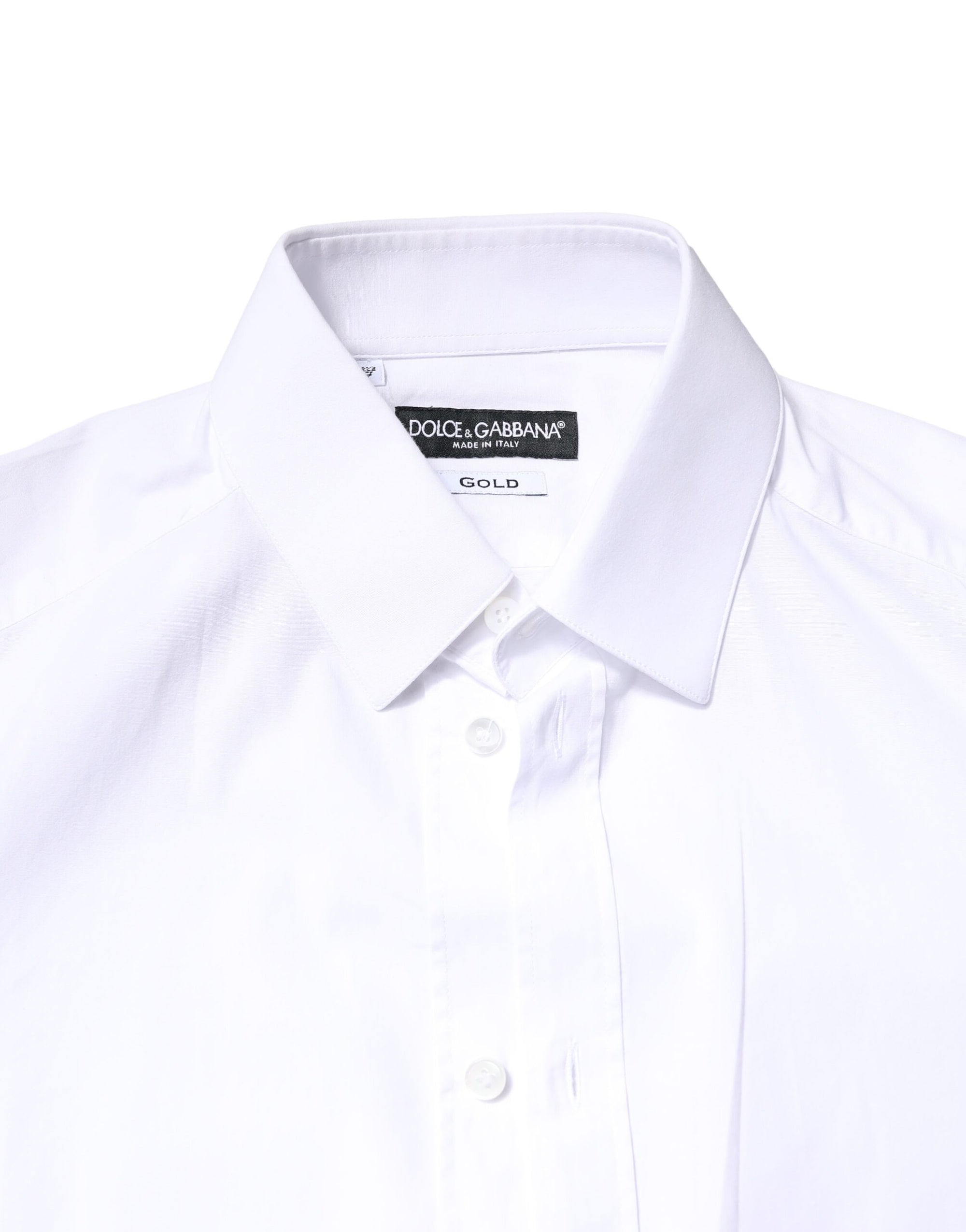 Chemise à manches longues en coton Dolce &amp; Gabbana White GOLD