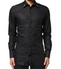 Chemise habillée noire ornée de croix dorées Dolce &amp; Gabbana pour homme