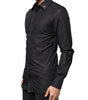 Chemise habillée noire ornée de croix dorées Dolce &amp; Gabbana pour homme