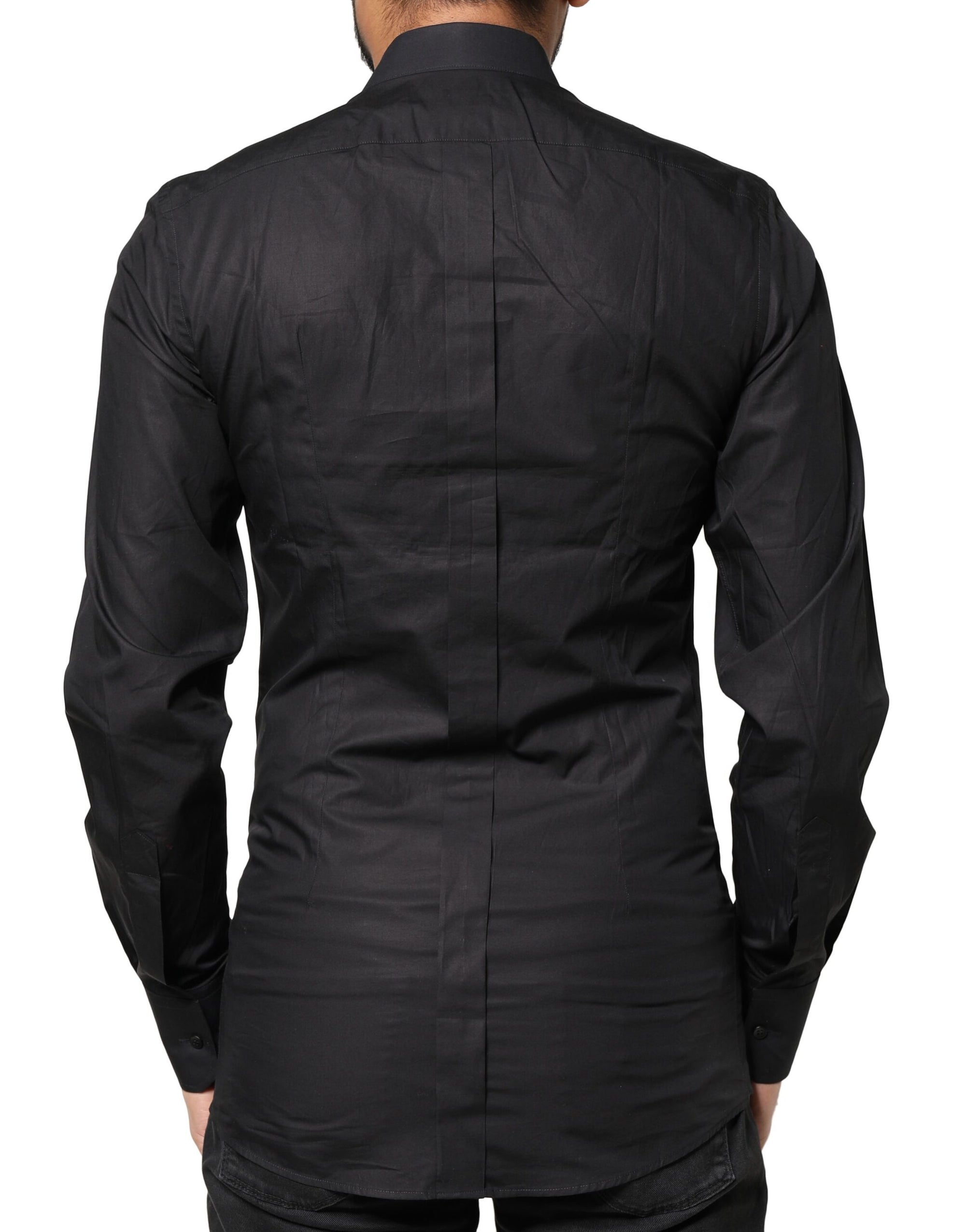 Chemise habillée noire ornée de croix dorées Dolce &amp; Gabbana pour homme